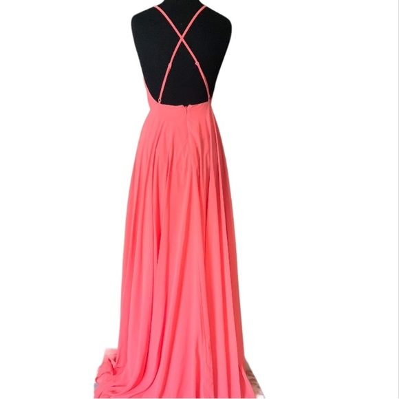 Lulu’s Coral Maxi Gown Size XS - Picture 4 of 13
